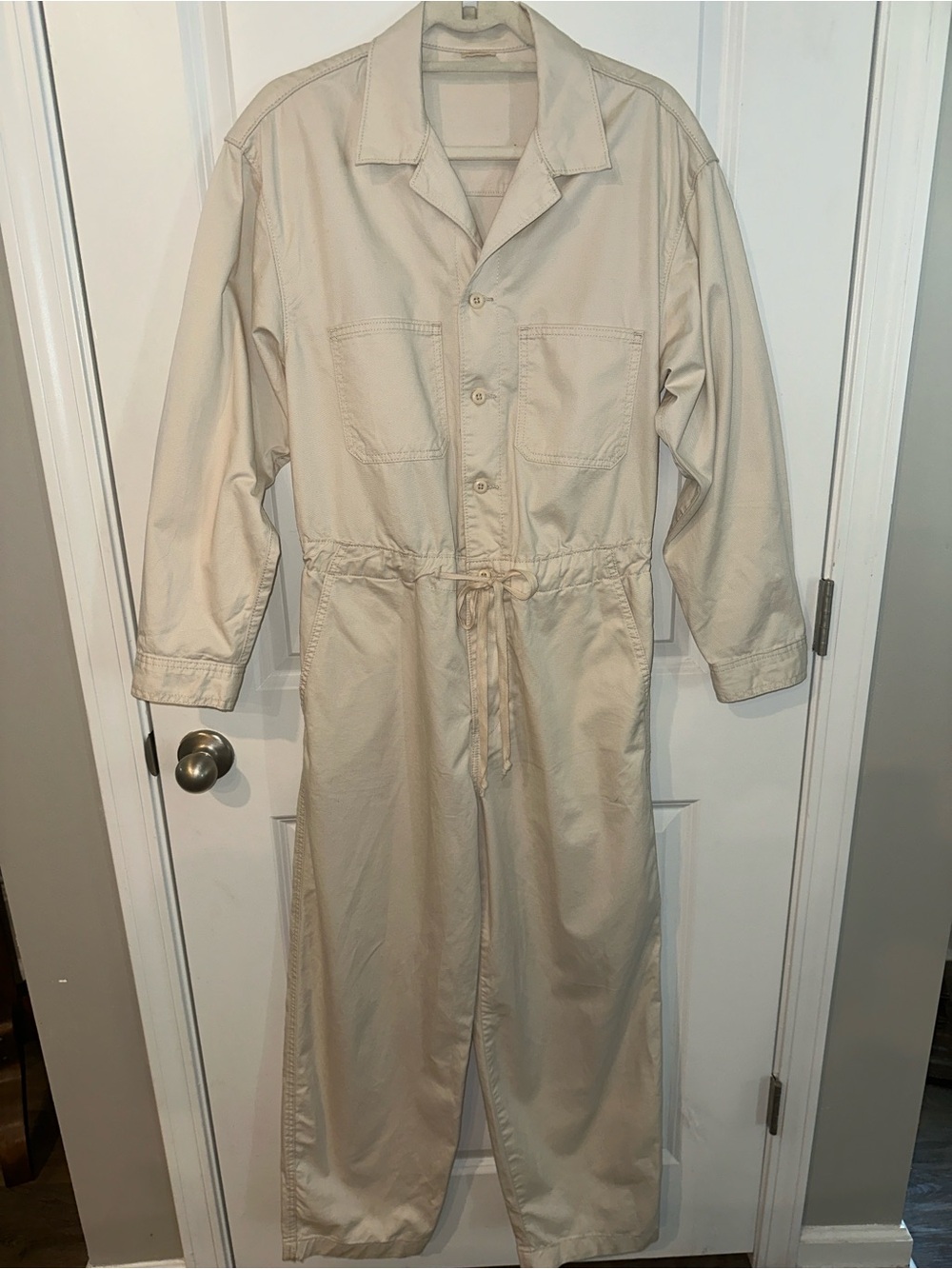 Levi's Premium Utility Jumpsuit Long Sleeve Coveralls Twill Nomad Beige, Size M